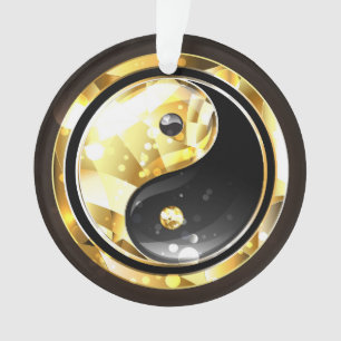 Gold Yin Yang auf schwarz Ornament