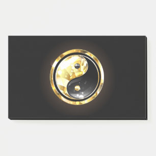 Gold Yin Yang auf schwarz Post-it Klebezettel