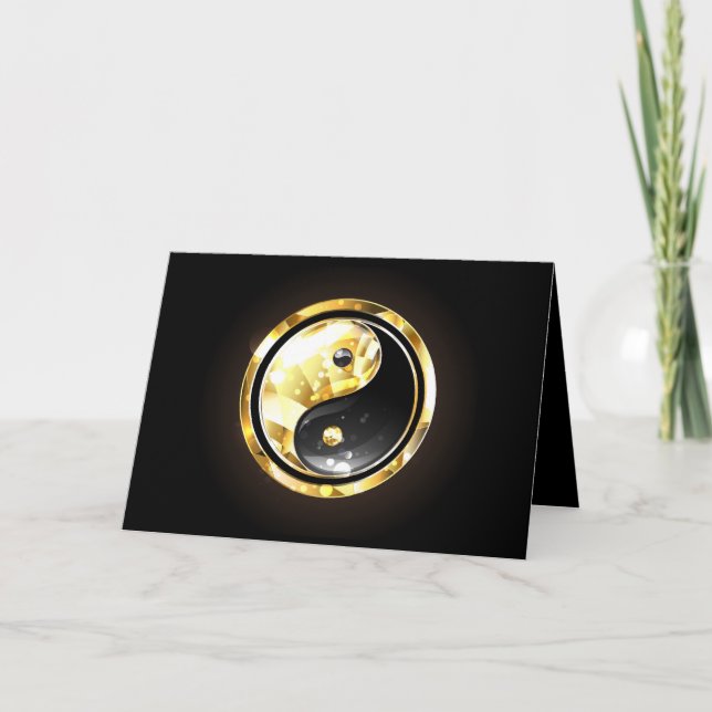 Gold Yin Yang auf schwarz Programm (Vorderseite)