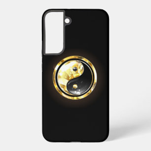 Gold Yin Yang auf schwarz Samsung Galaxy Hülle
