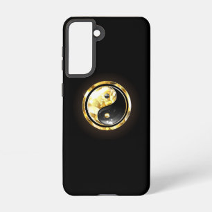 Gold Yin Yang auf schwarz Samsung Galaxy Hülle