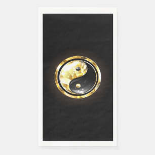 Gold Yin Yang auf schwarz Serviette