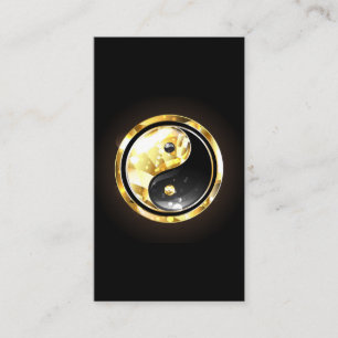 Gold Yin Yang auf schwarz Terminkarte
