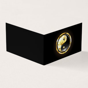 Gold Yin Yang auf schwarz Visitenkarten