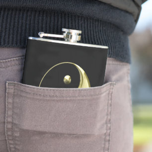 Gold Yin Yang Flachmann