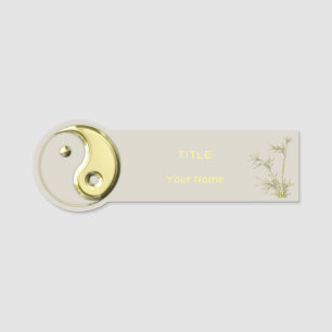 Gold Yin Yang Namensschild