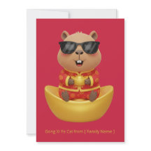 Gold-Yuanbao Capybara Chinesisches Neujahr Wohlsta