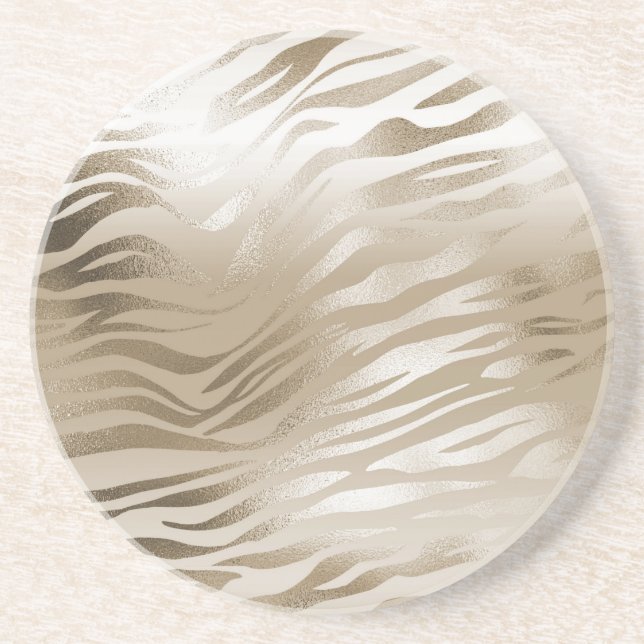 Gold Zebra & Leopard Print Ombre     Getränkeuntersetzer (Vorne)