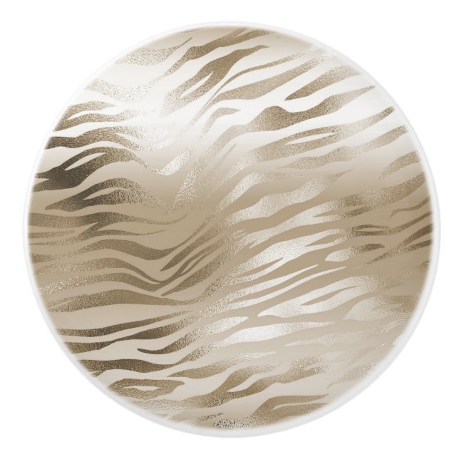 Gold Zebra & Leopard Print Ombre         Keramikknauf (Vorderseite)