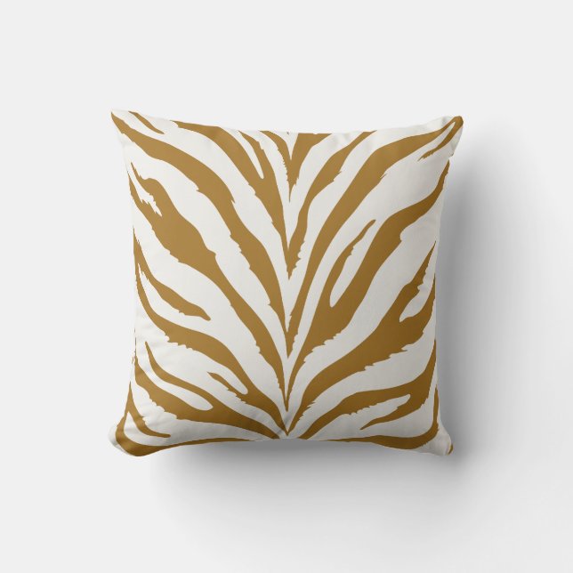 Gold Zebra Muster Kissen (Vorderseite)