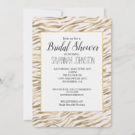 Gold Zebra Print Brautparty Einladung