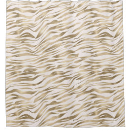Gold Zebra Print Duschvorhang