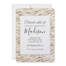 Gold Zebra Print Glitz Geburtstag