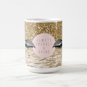 Gold Zebra Print Glitzy Eyes Kaffeetasse