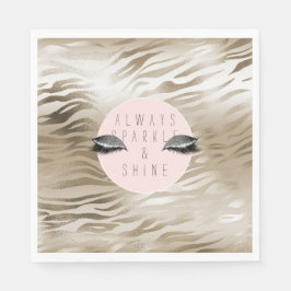 Gold Zebra Print Glitzy Silver Sparky Augen Serviette