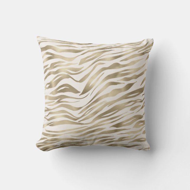 Gold Zebra Print Kissen (Vorderseite)