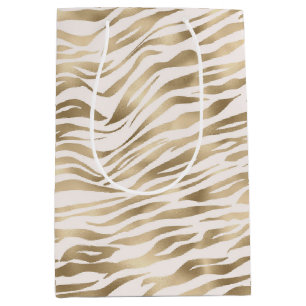 Gold Zebra Print Mittlere Geschenktüte