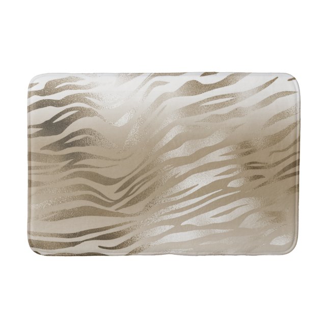Gold Zebra Print Ombre Badematte (Vorderseite)