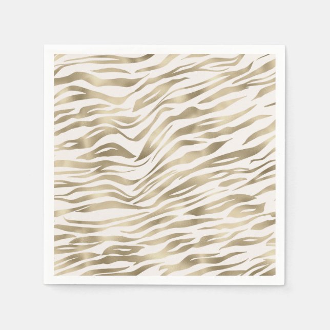 Gold Zebra Print Serviette (Vorderseite)