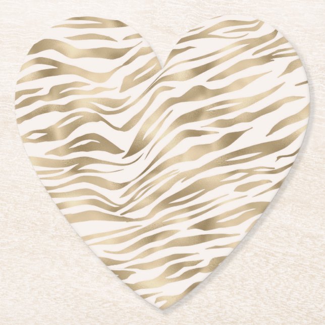 Gold Zebra Print Untersetzer (Vorderseite)