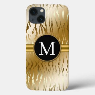 Gold Zebra Streifen mit Monogram iPhone 13 Fall Case-Mate iPhone Hülle