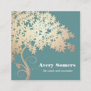 Gold Zen Tree Holistic Health and Wellness Quadratische Visitenkarte