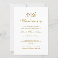 Gold Zickzack 50. Jahrestag der Hochzeit Einladung