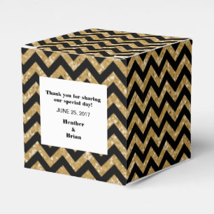 Gold Zickzack Glitzer Gefälligkeitsbox Geschenkschachtel
