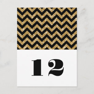 Gold Zickzack Glitzer Table Postcard Postkarte