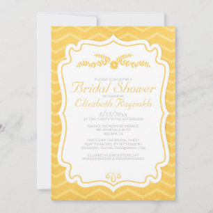Gold Zickzack Streifen Bridal Dusche Einladungen