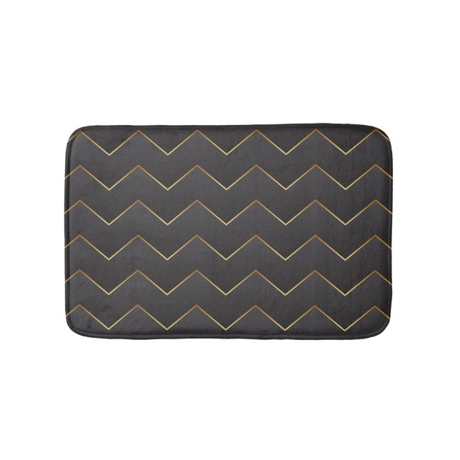 Gold Zig Zag Zickzack Muster Badematte (Vorderseite)