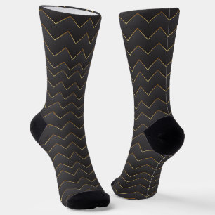 Gold Zig Zag Zickzack Muster Socken
