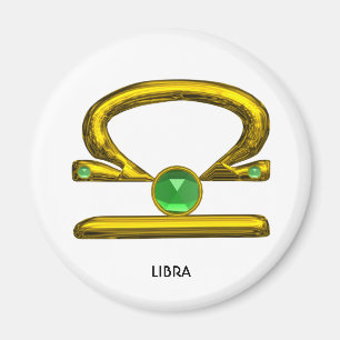 GOLD ZODIAC BIRTHDAY SIGNS LIBRA MAGNET