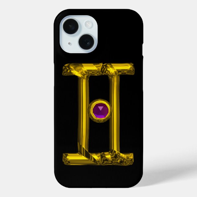 GOLD ZODIAC SIGN GEMINI Lila Alexandrite Case-Mate iPhone Hülle (Rückseite)