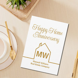 Gold-Zuhause-Anniversary-Card für Real Anwesen Com