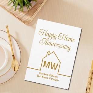 Gold-Zuhause-Anniversary-Card für Real Anwesen Com