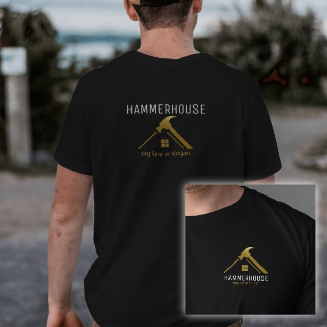 Gold Zuhause Builders Construction Staff Black T-Shirt (Von Creator hochgeladen)