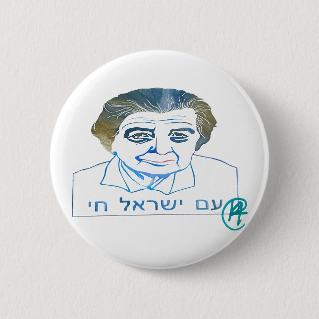 Golda Meir Yearbook Art Button (Vorderseite)