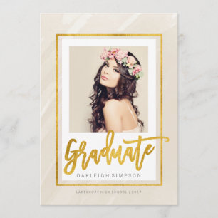 Goldabschluss   Ankündigung von Beige Watercolor
