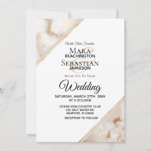 *~* Goldader Marmor Künstlerische AR2 Hochzeit Einladung