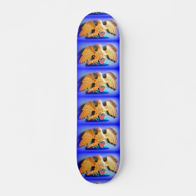 Goldadler auf blauem Skateboard (Vorne)