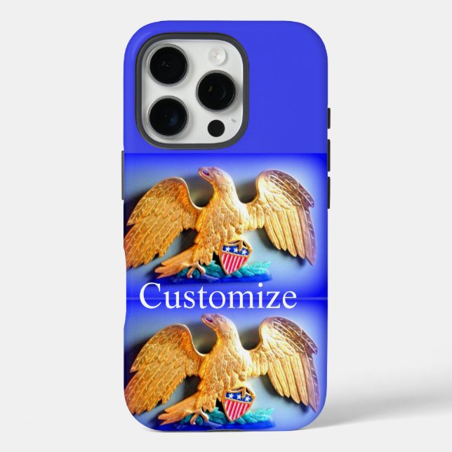 Goldadler auf blauem Telefongehäuse Case-Mate iPhone Hülle (Rückseite)