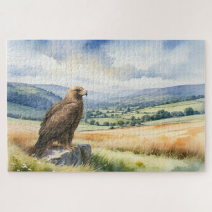 Goldadler Greifvogel Aquarell-Landschaft Puzzle