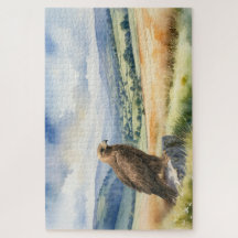 Goldadler Greifvogel Aquarell-Landschaft