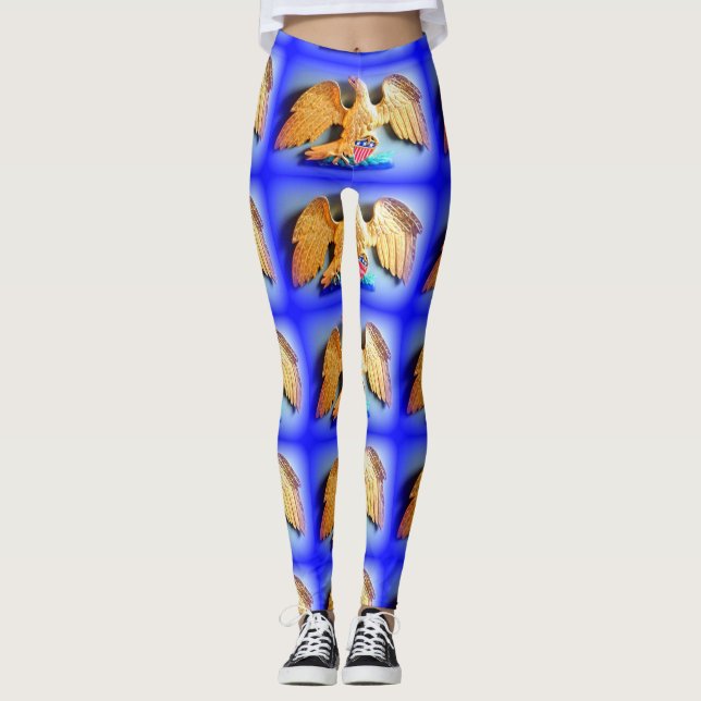 Goldadlerblau Leggings (Vorderseite)