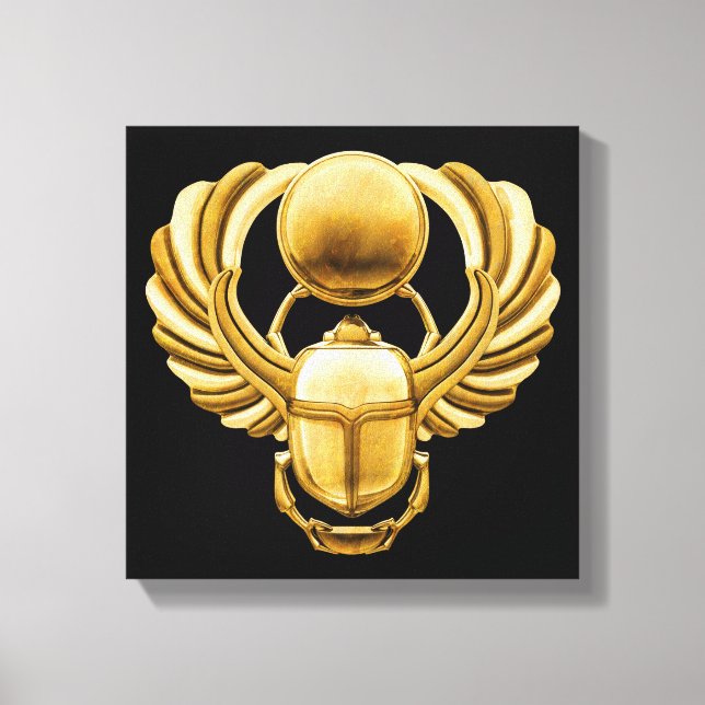 Goldägyptischer Scarab Leinwanddruck (Vorderseite)