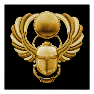 Goldägyptischer Scarab Poster