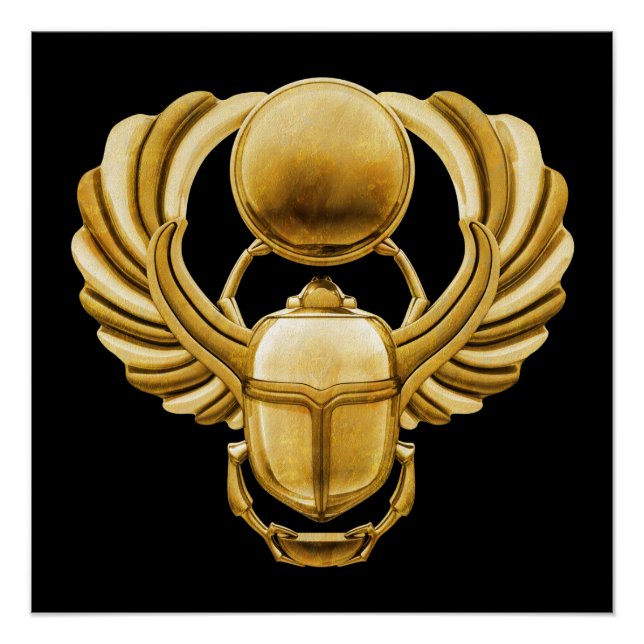 Goldägyptischer Scarab Poster (Vorderseite)