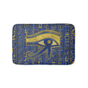 Goldägyptisches Auge von Horus - Wadjet Badematte