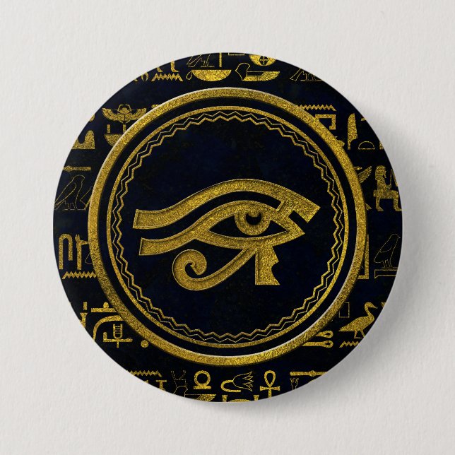 Goldägyptisches Auge von Horus - Wadjet Button (Vorderseite)